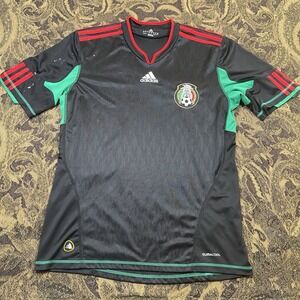 2010 World Cup Away Mexico Adidas Soccer Jersey Mens Size Medium Black